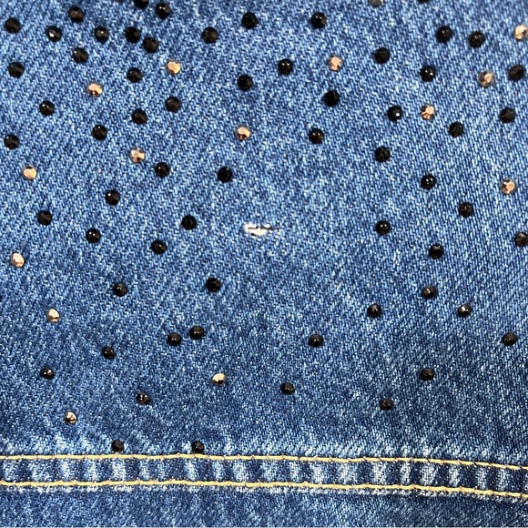 NWT Anthropologie Pilcro Weston Rhinestone Denim Boyfriend Jacket- Small country - Picture 11 of 11